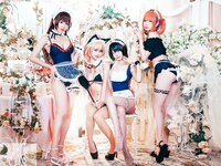 沖田凜花Rinka & 紫玥桃-Sakuramomo & 牛牛Niu & 小律 Ritsu - Maid swimsuit style (Rent-A-Girlfriend) [7P-3.42MB]