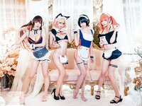 沖田凜花Rinka & 紫玥桃-Sakuramomo & 牛牛Niu & 小律 Ritsu - Maid swimsuit style (Rent-A-Girlfriend) [7P-3.42MB]