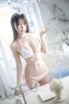 [COSPLAY] 香草喵露露 杨枝甘露 粉色奶油泳装