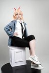 [COSPLAY] 爆机少女喵小吉 – 电锯人 帕瓦 [73P 54MB]