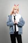 [COSPLAY] 爆机少女喵小吉 – 电锯人 帕瓦 [73P 54MB]