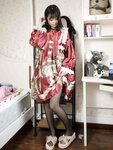 [Cosplay] 幻琪琪 红色Lolita 黑丝