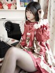 [Cosplay] 幻琪琪 红色Lolita 黑丝