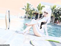 [COSPLAY] Potato Godzilla Jeanne d Arc Swimsuit