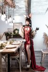[COSPLAY] 蠢沫沫 Akagi Ruby Laced Beauty Azur Lane
