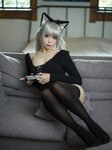 [COSPLAY] 樱岛嗷一 黑猫针织衫连体衣