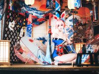 [Cosplay] Yui 金鱼 - Yae Sakura + Tomorrow's Ark Black 八重樱+明日方舟 黑