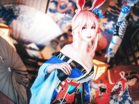 [Cosplay] Yui 金鱼 - Yae Sakura + Tomorrow's Ark Black 八重樱+明日方舟 黑