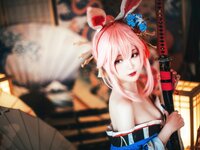 [Cosplay] Yui 金鱼 - Yae Sakura + Tomorrow's Ark Black 八重樱+明日方舟 黑