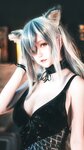[Cosplay] Yui 金鱼 - Yae Sakura + Tomorrow's Ark Black 八重樱+明日方舟 黑