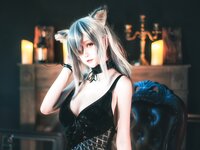 [Cosplay] Yui 金鱼 - Yae Sakura + Tomorrow's Ark Black 八重樱+明日方舟 黑