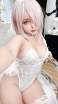 [Cosplay] Sayo Momo - Mashu white lingerie body 0il