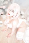 [Cosplay] Sayo Momo - Mashu white lingerie body 0il