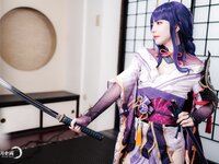 [Cosplay][YellowMoon] Mizuki Aiga 藍芽みずき - Genshin Impact vol.003 Raiden Shogun 雷○将軍