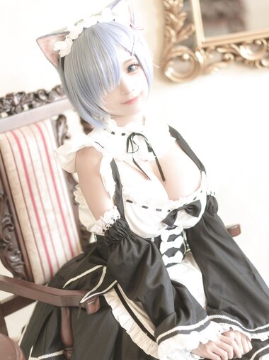 [COSPLAY] 蠢沫沫 猫耳雷姆 [33P]