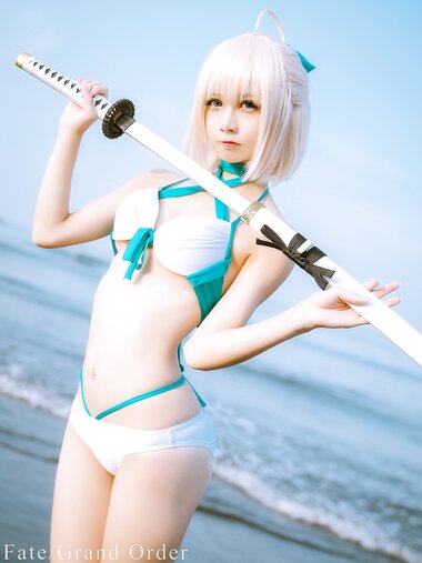 [Cosplay] Rinka Okita 沖田凜花 - Souji Okita ver. Swimsuit 沖田総司 水着ver. (Fate Grand Order)