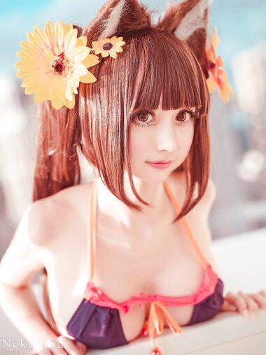 [Cosplay] Rinka Okita 沖田凜花 - Chocolade badpak version (Nekopara) ショコラ 水着ver. (ネコぱら)