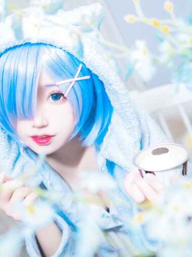 [Cosplay] 猫君君MaoJun 雷姆猫耳睡衣