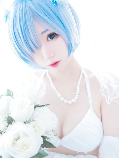 [Cosplay] MaoJun 猫君君 - Rem lingerie wedding 蕾姆内衣花嫁