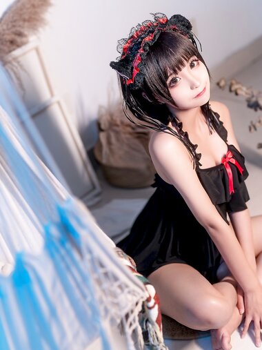 [Cosplay] Chun Momo 蠢沫沫 - Black Nightdress