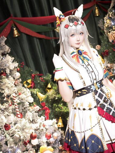 [Cosplay] 星之迟迟 - 2023年12月计划C 赛马娘-小栗帽 圣诞衣装 [48P-349MB]