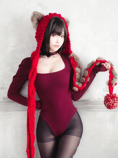 [Cosplay] Ely eee ElyEE子 红色 KNITTING
