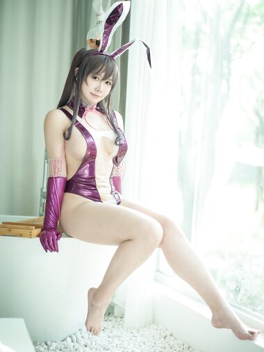 [Cosplay] Mahuajiang 麻花麻花酱 - Purple transparent swimsuit 紫色透明泳装