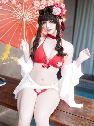 [Cosplay] 屿鱼 - 樱花泳装