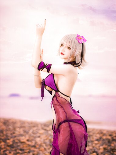 [Cosplay] Airi 仙九 - Black Swimsuit 黑贞水着