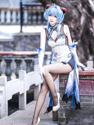 [Cosplay] Komaki Xiaojuan 大大卷卷小卷 - Genshin Impact Ganyu Qipao 原神甘雨 旗袍