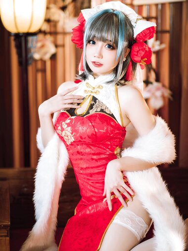 [Cosplay] 焖焖碳 柴郡旗袍 [29P-508MB]