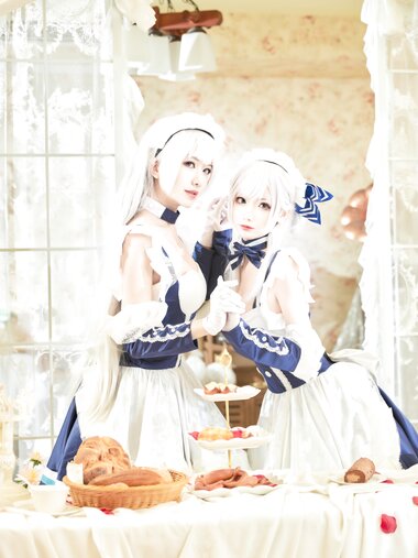 [Cosplay] 源纱希喵喵喵 &犹大Yuta 大小双人贝尔法斯特 [28P-219MB]