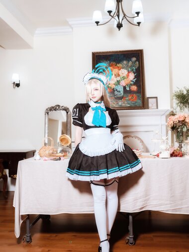 [Cosplay] 二佐Nisa 蔚蓝档案 一之濑明日奈 女仆 [30P-260MB]