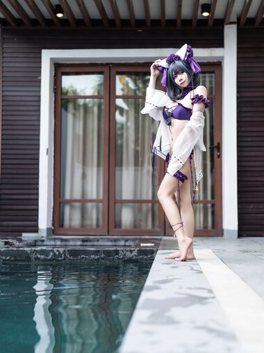 [Cosplay] 末夜787 舰长 柴郡泳装 [31P-190MB]