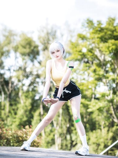 [Cosplay] 瓜希酱 灵笼 白月魁运动服 [15P-50MB]