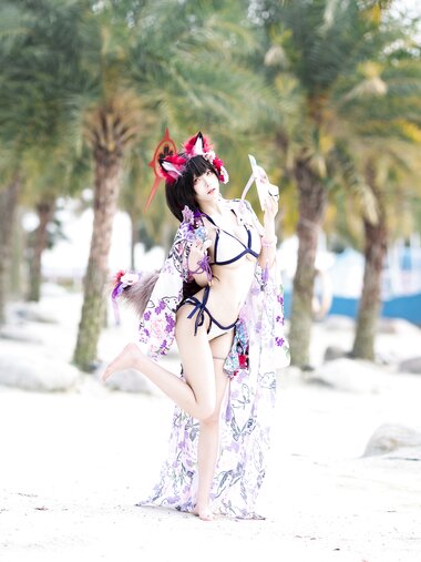 [Cosplay] 九柒喵 狐坂若藻水着 [23P-167MB]