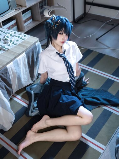 [Cosplay] 清水凪 蔚蓝档案 龙华妃咲 JK [52P-526MB]