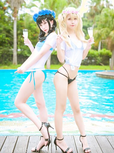 沖田凜花Rinka & Miyana - Illya & Miyu Birthday, Swimsuit ver. (Fate kaleid liner) [18P-72.68MB]