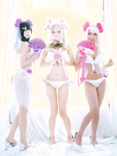 沖田凜花Rinka & Yakira & Oni Hime - Illya & Miyu & Chole Wedding, Bikini ver. (Fate kaleid liner) [19P-64.94MB]