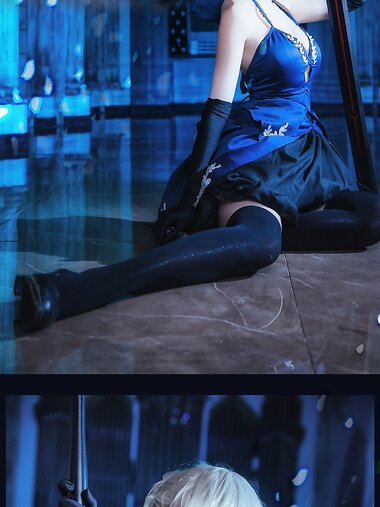 [Cosplay] Yui 金鱼 - Black hairless black chastity 黑无毛 黑贞