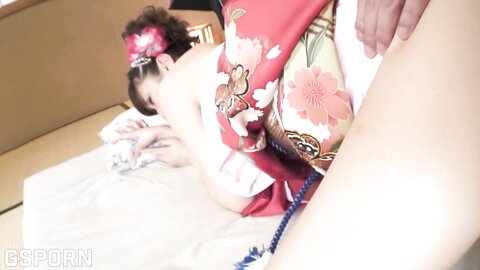 Real Japanese Geishe Dress Kimono Is Fucked With Creampie