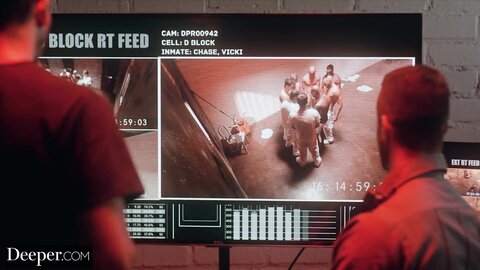 Deeper Infamous Vicki Chase In Massive Cell Block Blowbang