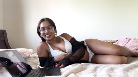 Petite Indian Miaz Masturbates To Hentai