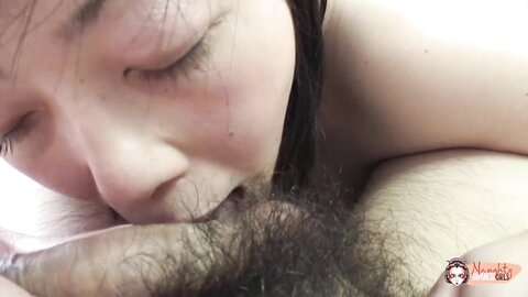 Being Fingered While Sucking His Asian Shaft Made The Brunette Squirt A