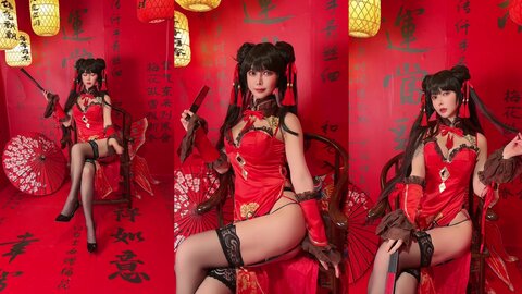 [Cosplay] 亚马逊鲶鱼 时崎狂三 旗袍 [25P1V-546MB]