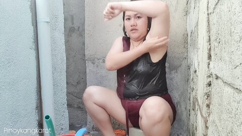 Filipina Taking A Bath Outside The House Got Fuck Pinoykangkarot