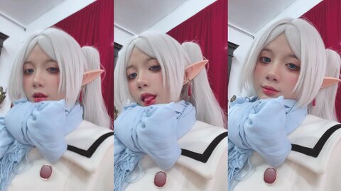 [Cosplay] PoppaChan - Frieren Winter 芙莉莲·黑丝短靴冬装 +S (10)