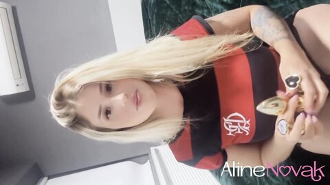 Busty Blonde Gives Her Tight Pink Ass But First Uses A Butt Plug For Tr