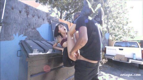 Xokittysaya Upskirt Fuck By The Dumpster