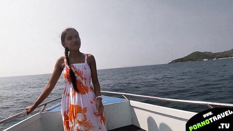 Sexy Asian Girl On The Boat